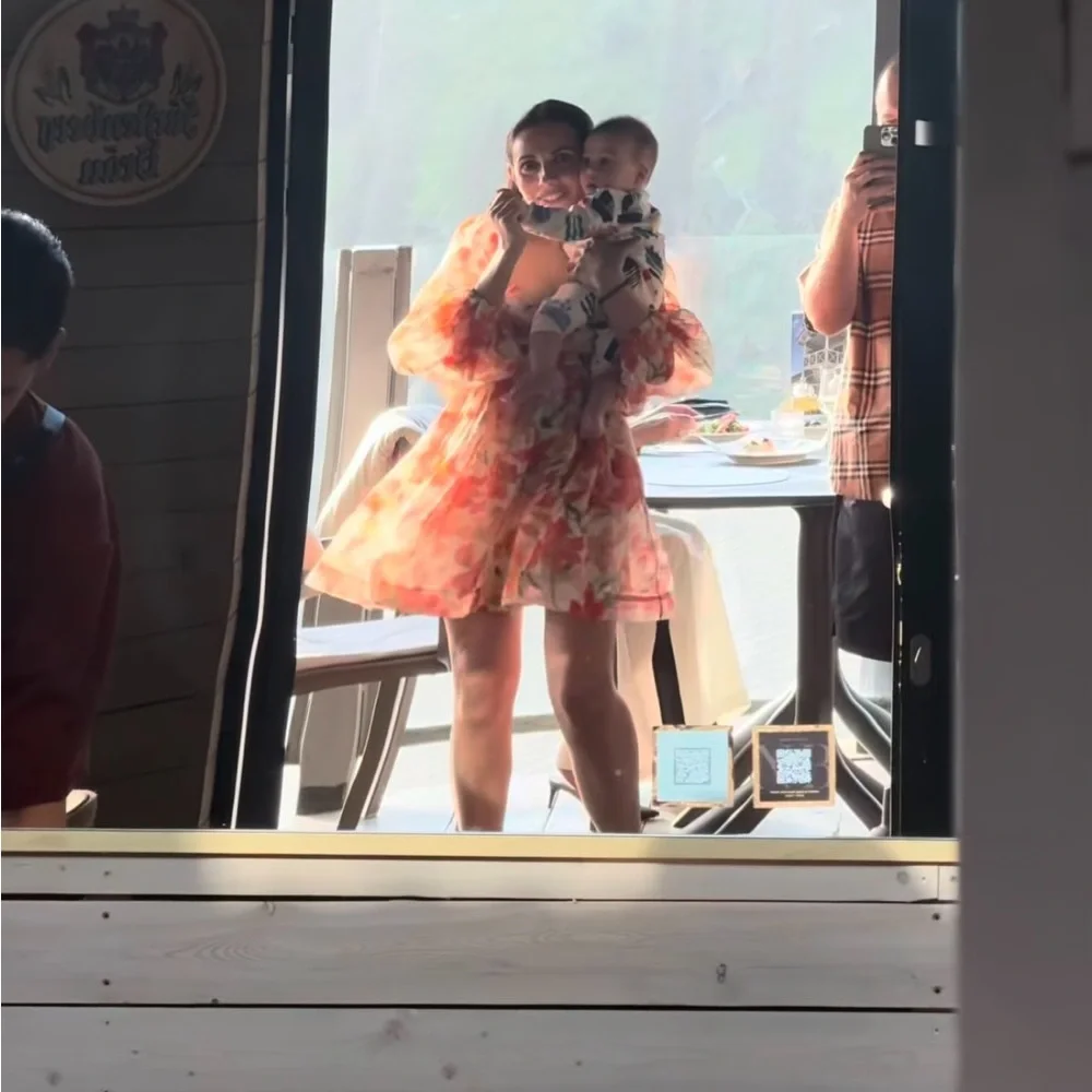 Zimmermann Orange and Cream Floral Mini Dress - Picture 2 of 7